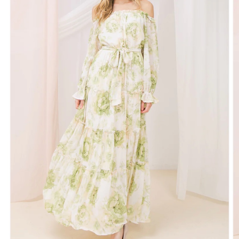 Off Shoulder Floral Maxi Dress
